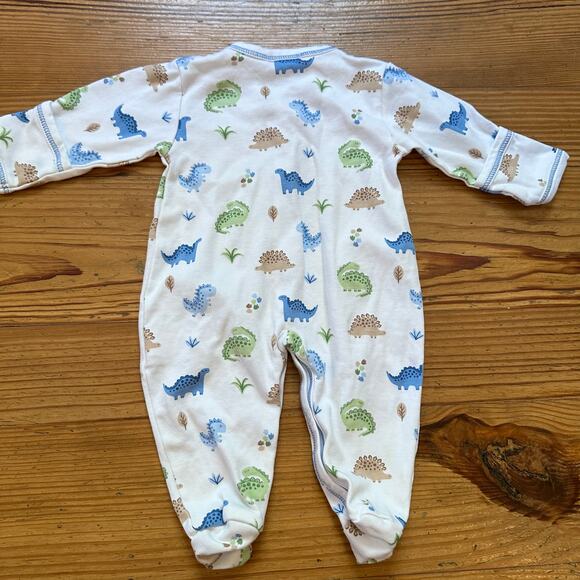 Kissy Kissy White Pajamas with Blue and Green Dinosaurs - Picture 4 of 4